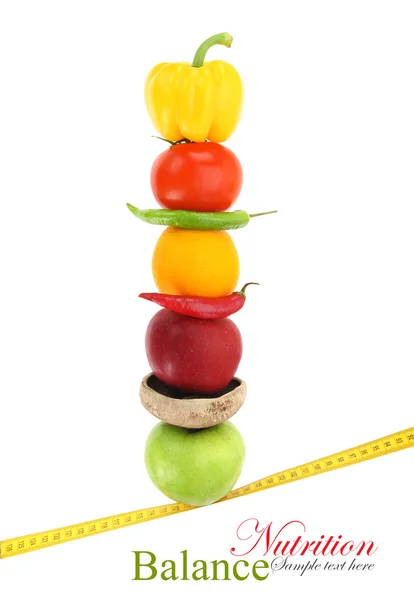 Dieta equilibrada con frutas y verduras — Foto de Stock