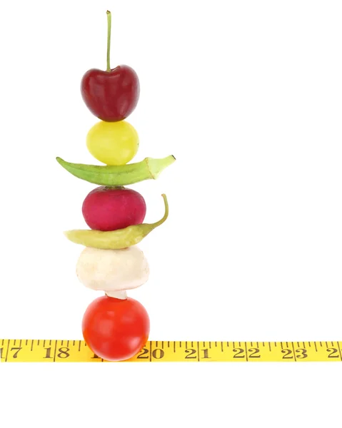 Ausgewogene Ernährung mit Obst und Gemüse — Stockfoto