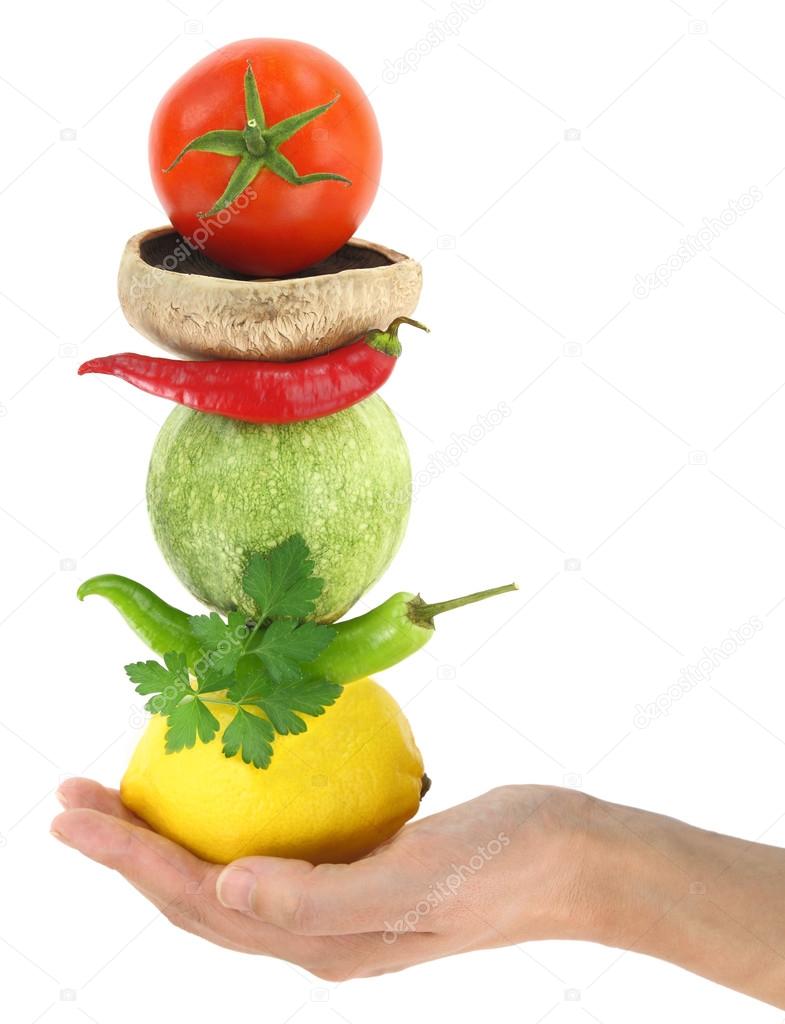 Balanced diet with vegetables Stock Photo by ©viperagp 27934781