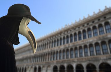 Karnaval kuş maske piazza San marco, Venedik