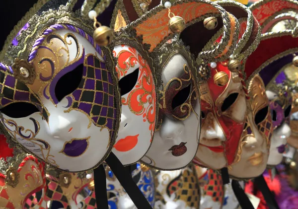 Grupo de máscaras de carnaval veneciano Vintage — Foto de Stock