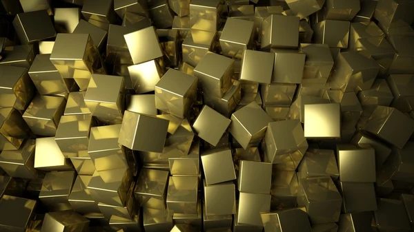 Abstract golden cubes background — Stock Photo, Image