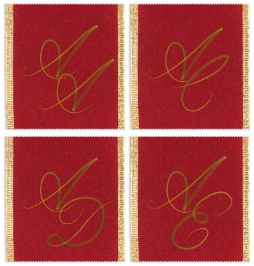 Tekstil koleksiyon şerit dizayn Monogram. Aa, ac, reklam, ae