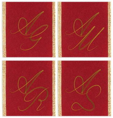 Tekstil koleksiyon şerit dizayn Monogram. AG, am, olarak, ar