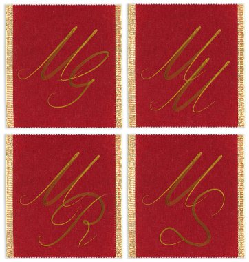 Tekstil koleksiyon şerit dizayn Monogram. MG, mm, ms, Bay