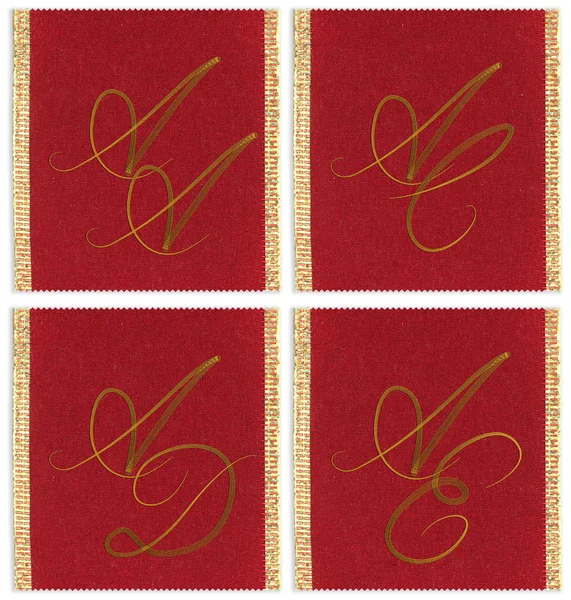 Coleção de design de monogramas têxteis em uma fita. AA, AC, AD, AE — Fotografia de Stock