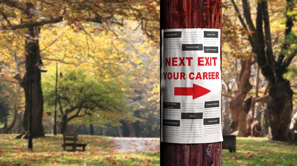 Conceito de procura de emprego, página de jornal na árvore — Fotografia de Stock