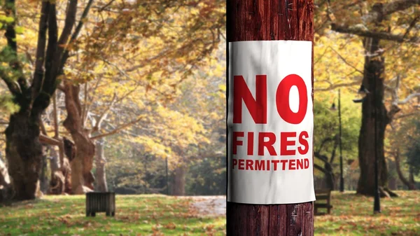 Požární nebezpečí znamení na stromě — Stock fotografie