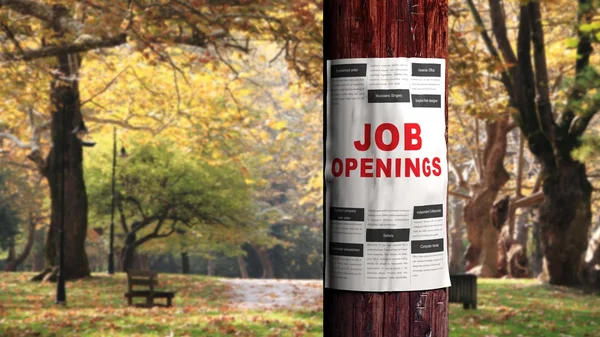 Concepto de búsqueda de empleo, página de periódico en el árbol — Foto de Stock