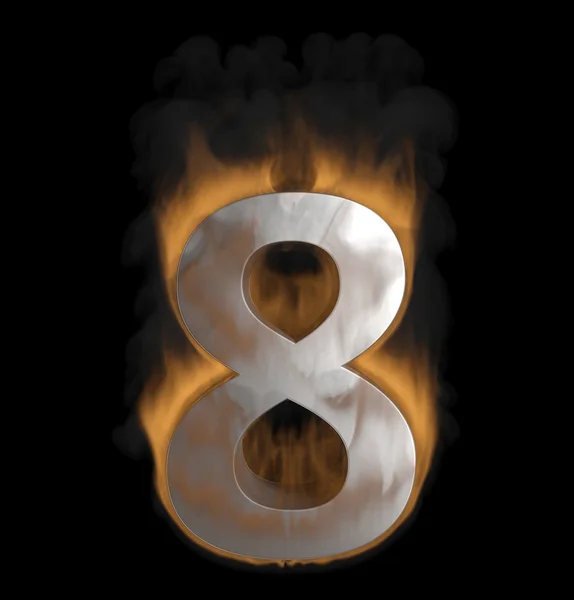 Ogień numer osiem — Zdjęcie stockowe