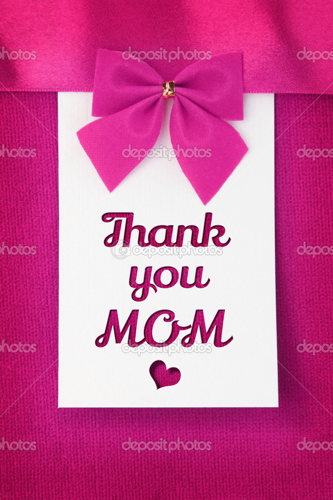 Thank you mom message on greeting card