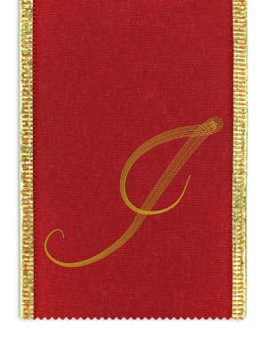 Tekstil monogram harf ı bir şerit üzerinde