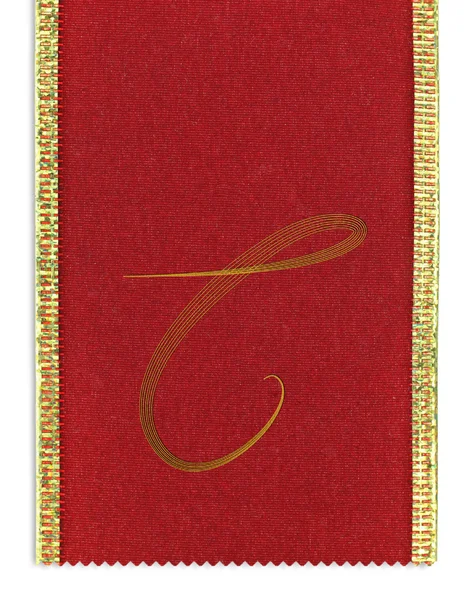 Текстильная монограмма буква С на ленте — стоковое фото