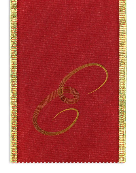 Monogramme textile lettre E sur un ruban — Photo