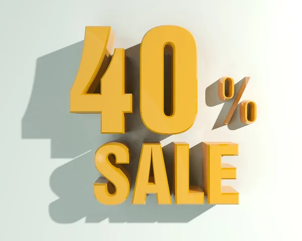 3d letters forming forty percent symbol and the word sale — Stock Photo, Image