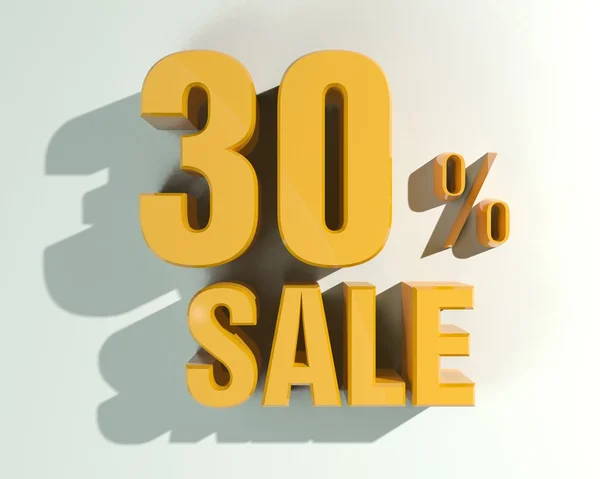 3D-Buchstaben bilden dreißig Prozent Symbol und das Wort Verkauf — Stockfoto