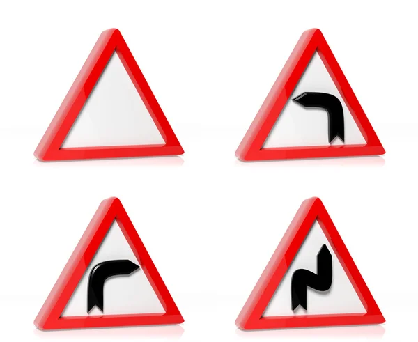 Collection of traffic signs isolated on white background — Stock Photo, Image