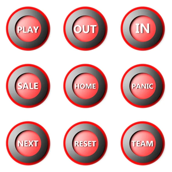 Collection of round buttons isolated on white background — Stock Photo, Image