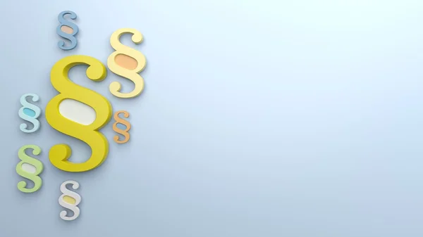 3D-Darstellung bunter Absatzsymbole auf hellblauem Pastell-Hintergrund — Stockfoto