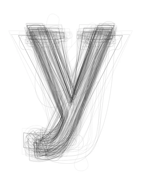Alfabet szkicowy literę "y" — Zdjęcie stockowe