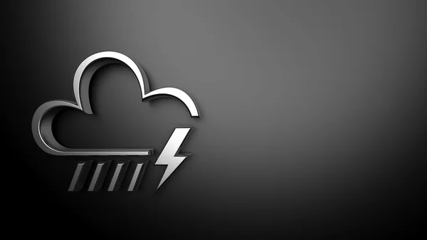 Időjárás-előrejelzés háttér, 3D-s silver cloud és Mennydörgés — Stock Fotó