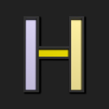 siyah arka plan üzerine pastel büyük harfi 