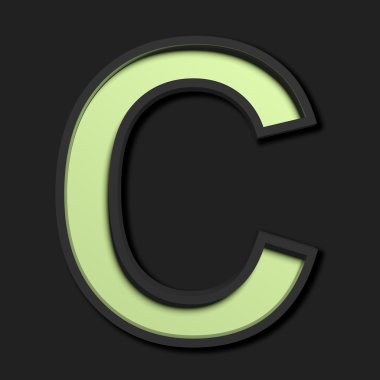 siyah arka plan üzerine pastel büyük harf 