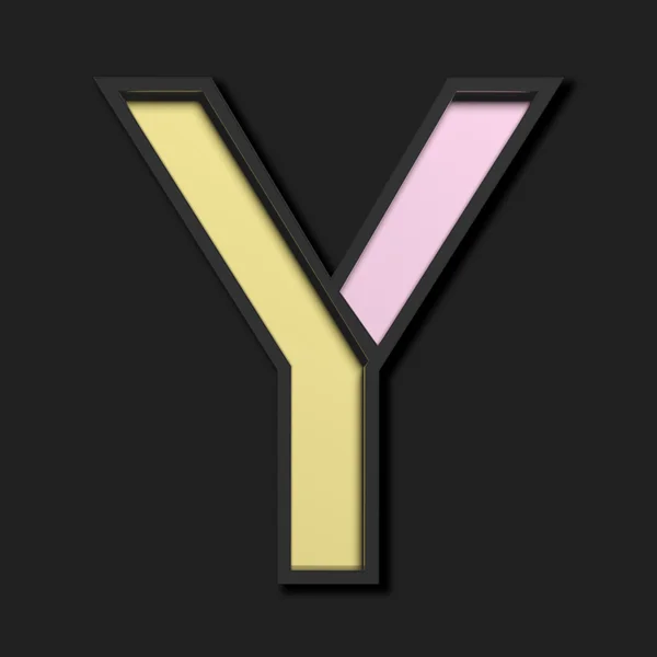 Pastelowe litery "y", na czarnym tle — Zdjęcie stockowe