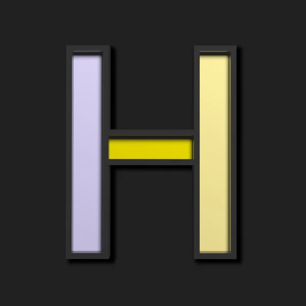 Pastel uppercase letter "H", on black background — Stock Photo, Image