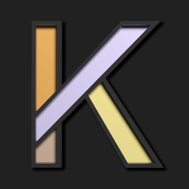 siyah arka plan üzerine pastel büyük harf 