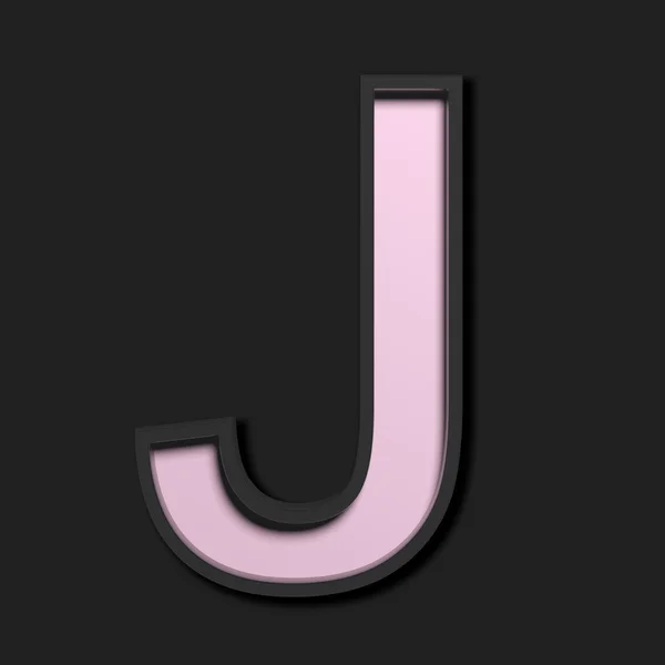 Παστέλ κεφαλαίο γράμμα "j", σε μαύρο φόντο — Φωτογραφία Αρχείου