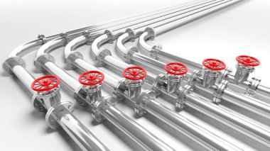 metal boru hatları, üzerinde beyaz izole