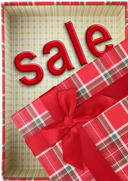 Present box with 3D text "sale" inside — Stock Photo, Image