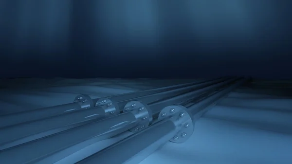 Metallic underwater pipelines — Stock Photo, Image