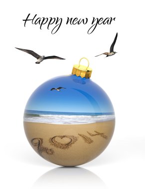 Kumsalda yazılı 2014 ile Noel top