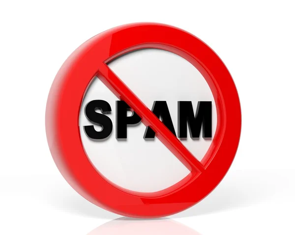 Señal de advertencia de spam — Foto de Stock