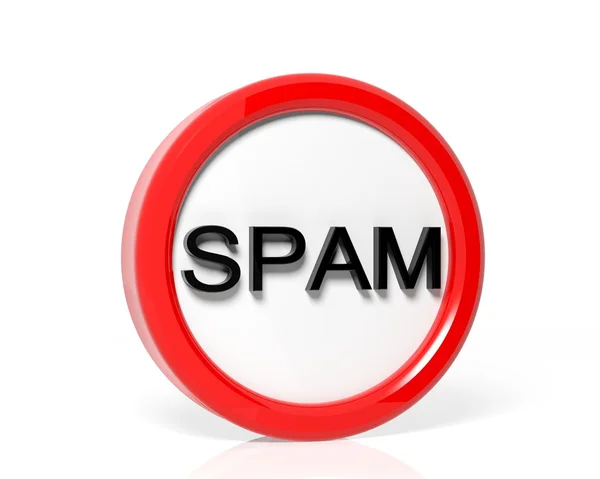 Sinal de aviso de spam — Fotografia de Stock