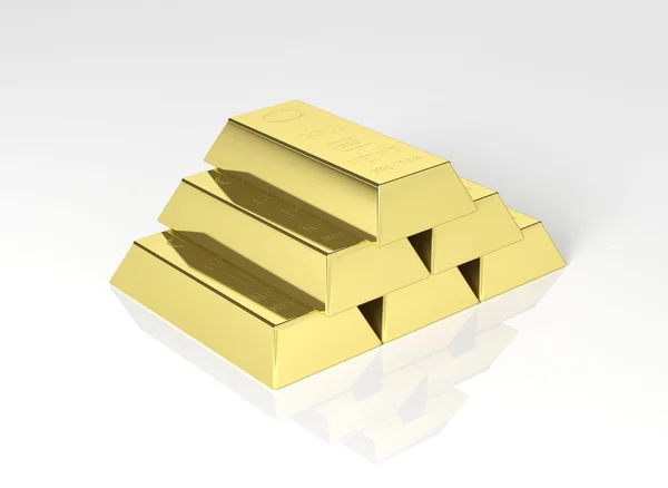Stack of gold bars isolated on white background — Stock Photo, Image