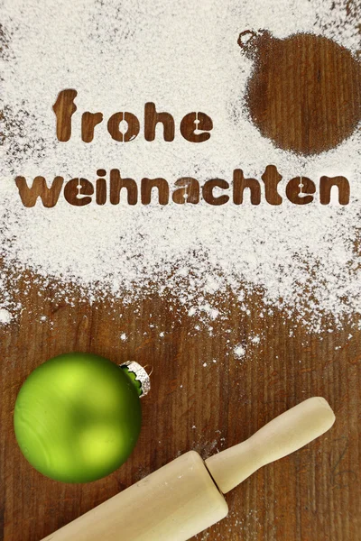 Frohe weihnachten préparation à la cuisson fond — Photo