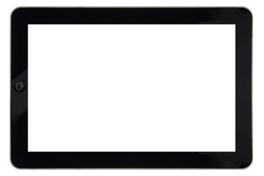 Tablet izole şablonu için boş bir ekran ile portre