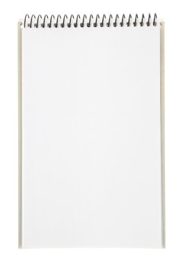 boş defter ile üzerine beyaz izole sarmal