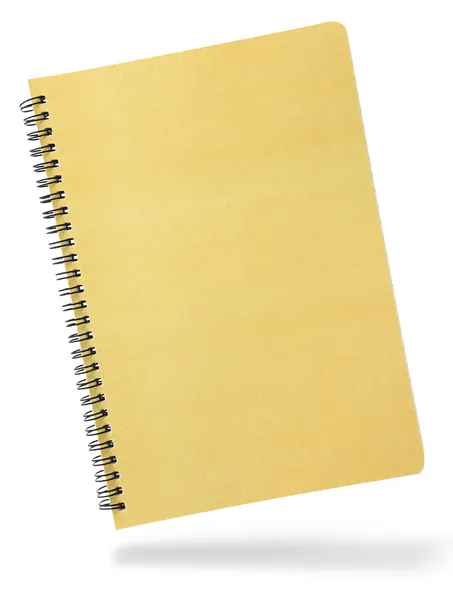 Capa frontal de caderno com espiral isolada em branco — Fotografia de Stock