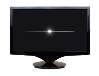 siyah 3d tv göstermek izole üzerinde beyaz döndü