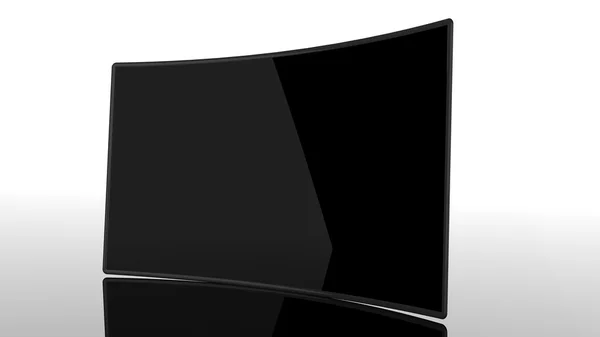 3D-s sablon görbe smart tv elszigetelt fehér background — Stock Fotó