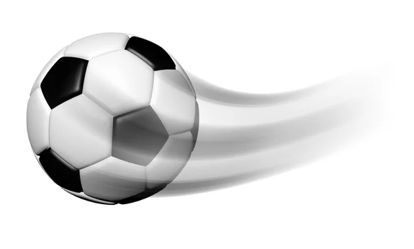 Soccer ball in motion isolated on white background — Stock Photo, Image