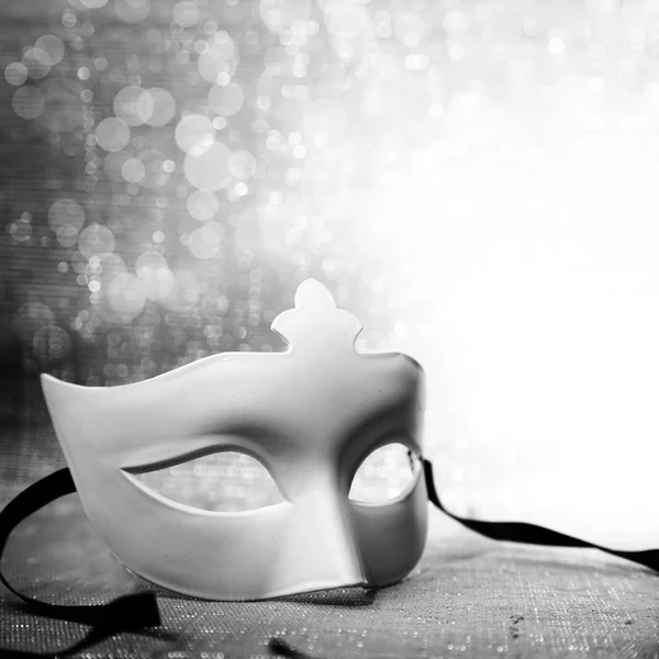 White mask with glittering background — Stock Photo, Image