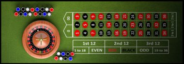 Casino rulet ve cips, 3d ile tam bir tablo oluşturma