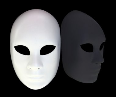 siyah arka planda yansıma ile beyaz maske