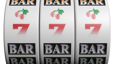 slot meyve makine ekran üzerinde beyaz izole ikramiye ile