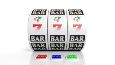 slot meyve makine ekran üzerinde beyaz izole ikramiye ile